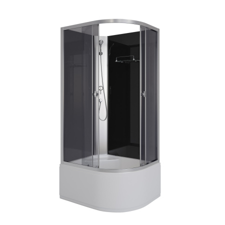 Душевая кабина Niagara Eco E100/80/40L/TN/BK 100х80 асимметричная без крыши ориентация левая